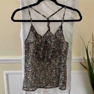Y2K Sheer Floral Spaghetti Strap Camisole | Magazine Label Y2K Fashion